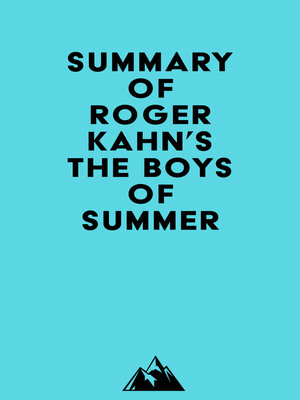 cover image of Summary of Roger Kahn's the Boys of Summer